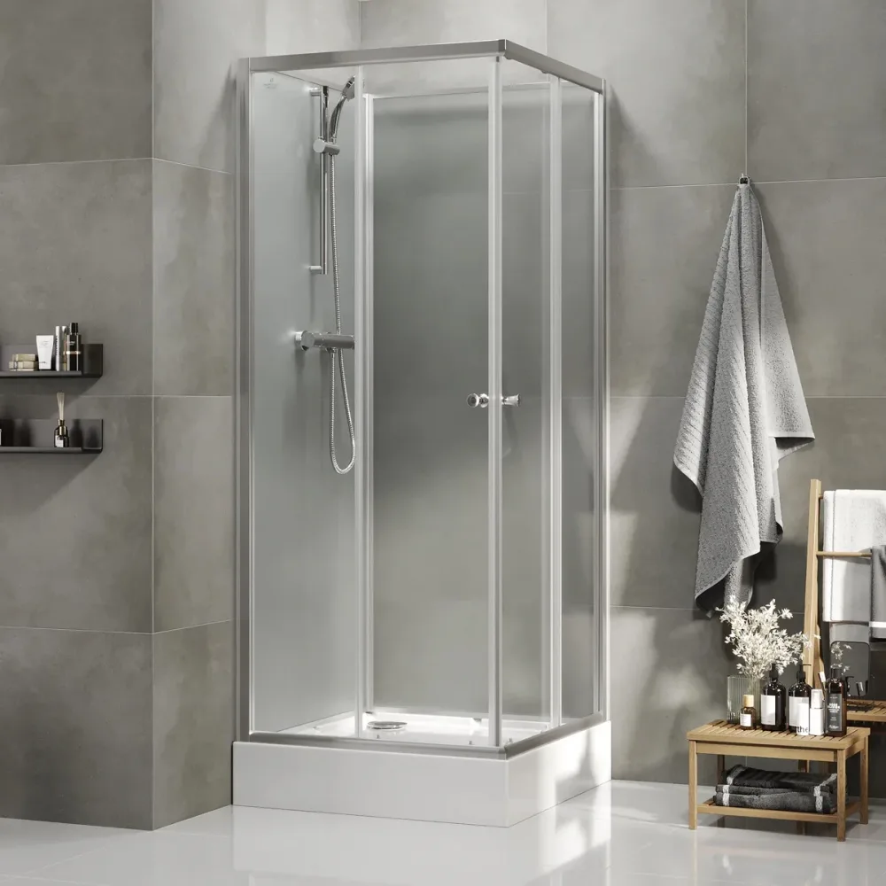 Duschkabin Humlen Satin Matt, 80x80x200cm, Klarglas | Stuvbutiken
