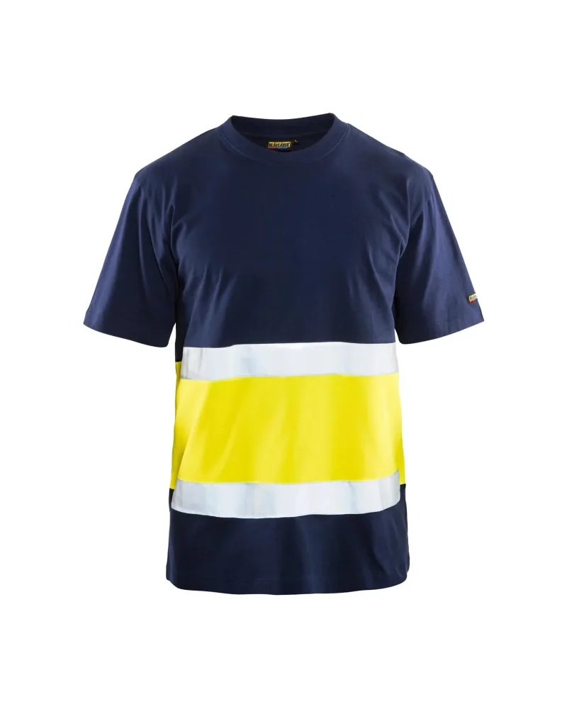 Blåkläder 338710308833XS T-shirt marinblå/varselgul Stl XS
