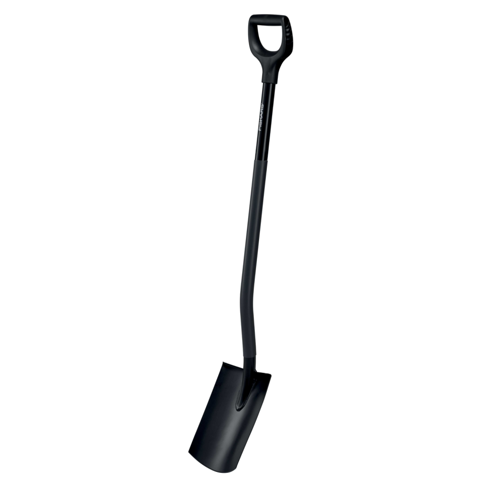 SPADE FISKARS COMFORT HALVRUND SVART