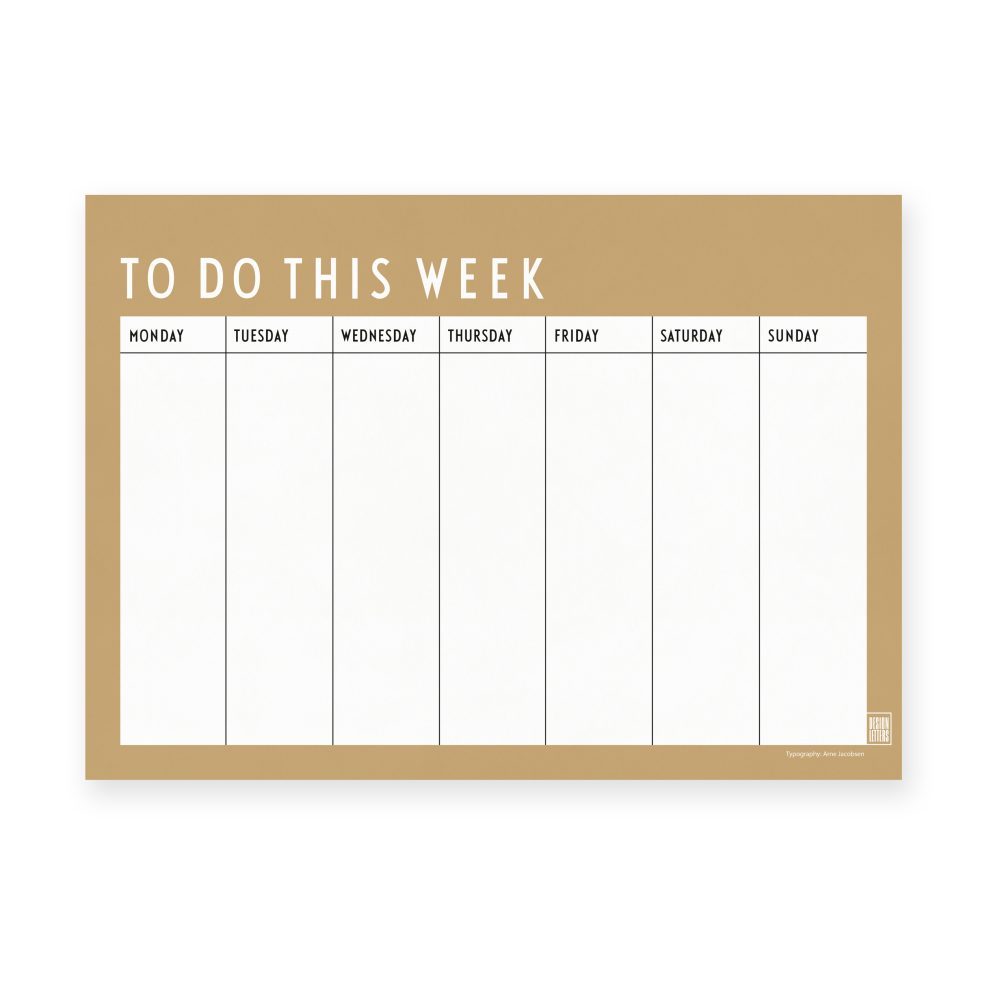 Design Letters veckoplanering, Beige