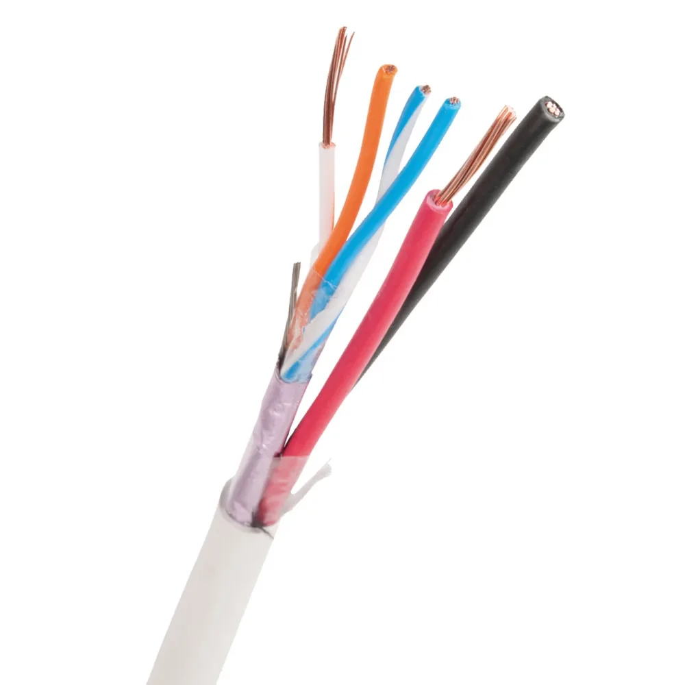 Nexans FLAQQBR Larmkabel 9.5 mm ytterdiameter, vit 1 m, kapad