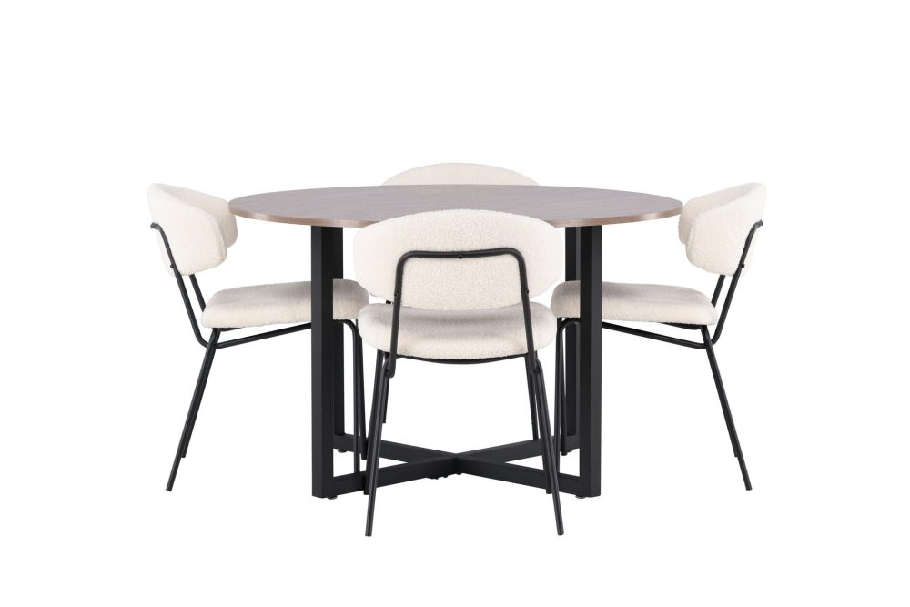 Durango Matgrupp 120 cm Rund med 4 Chico Stolar