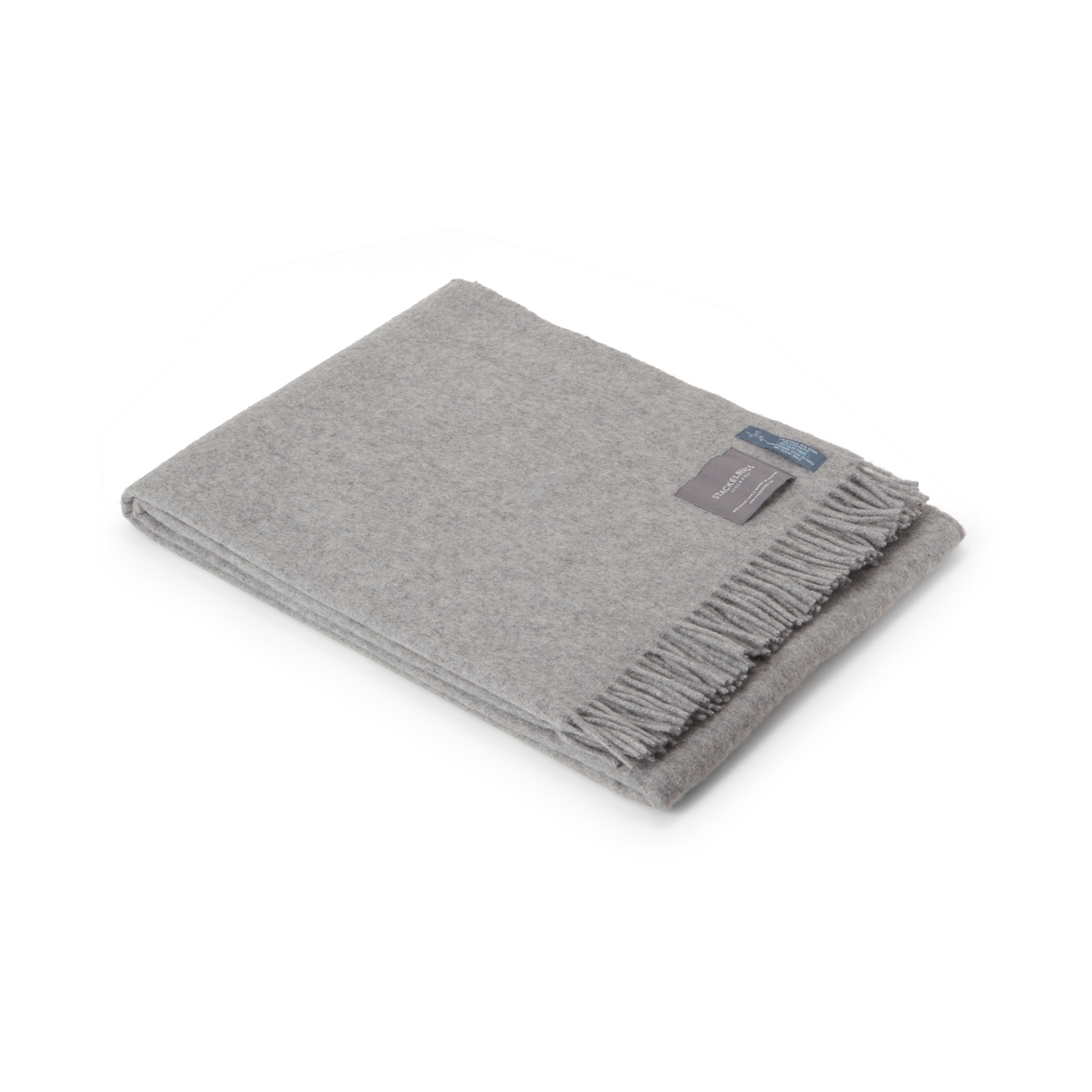 Recycled Alpacka pläd 140x180 cm, Light grey