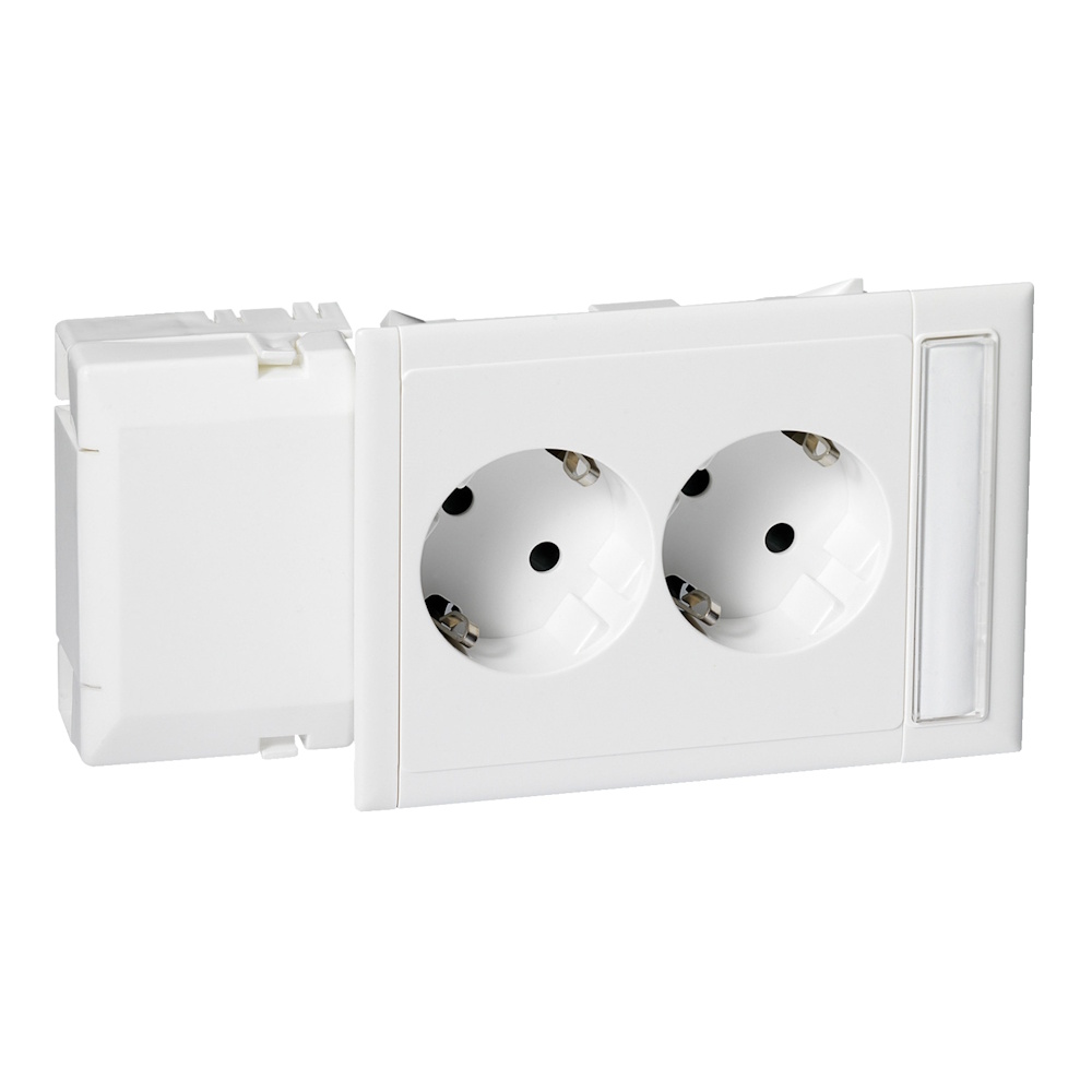Uttag Thorsman CYB-PS Dubbel Slave Adapter 16A 250V Vit Schneider Electric