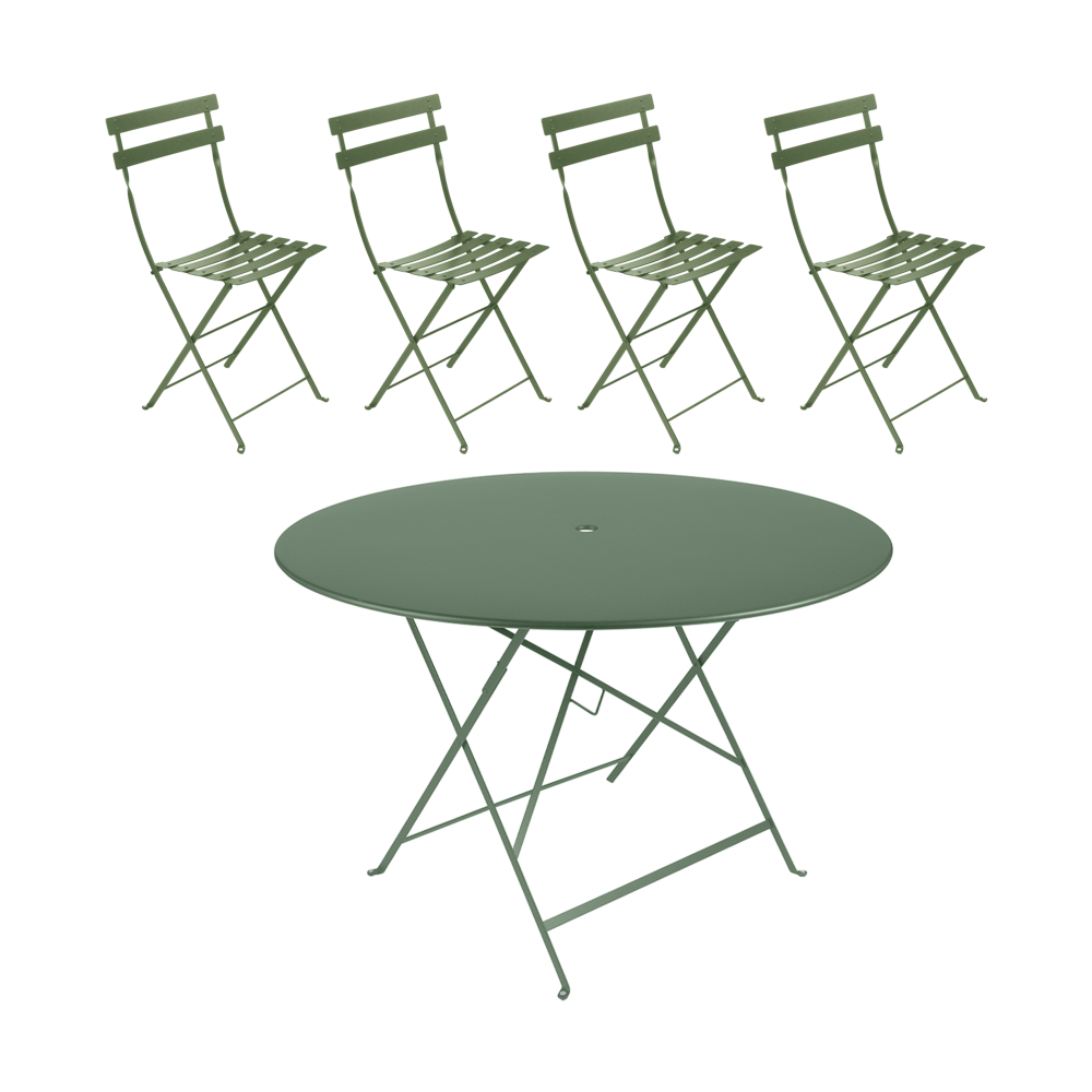 Bistro bord Ø117 cm + 4 stolar, Cactus