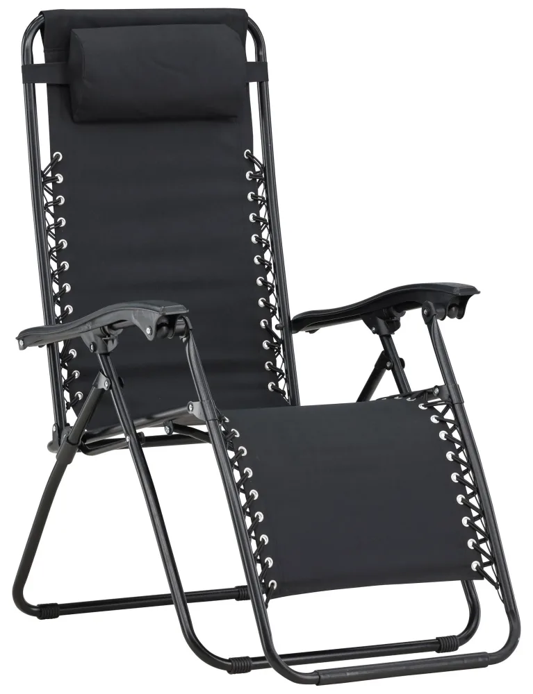 Venture Home Vulcano Solstol Svart, 2-pack Svart