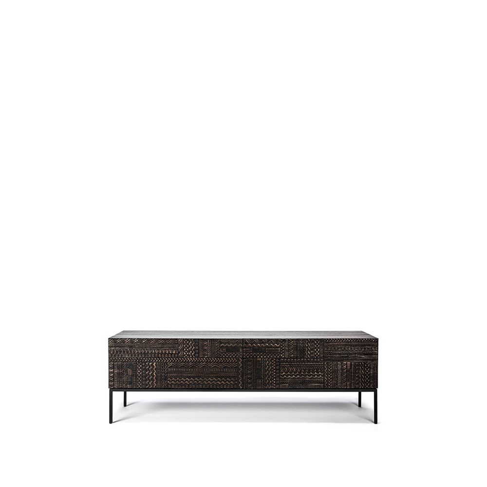 Tabwa mediabänk, Svart teak 51x160 cm