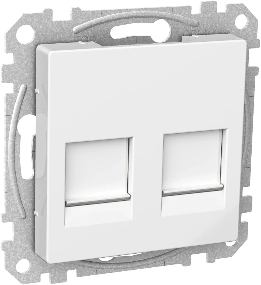 Schneider Electric WDE002378 Centrumplatta 2x Keystone-jack Vit