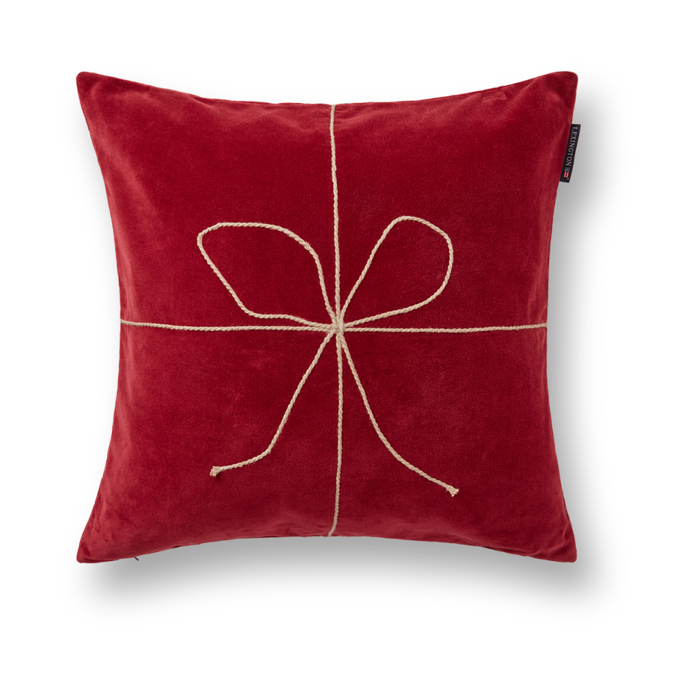 Wrapped velvet kuddfodral 50x50 cm, Röd