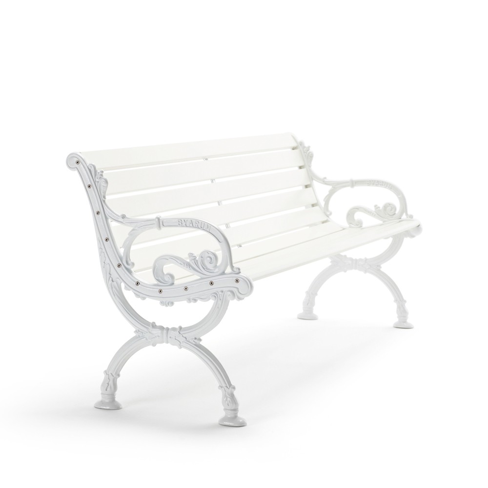 Byarum soffa, Vit lack furu, vitt stativ, 185 cm