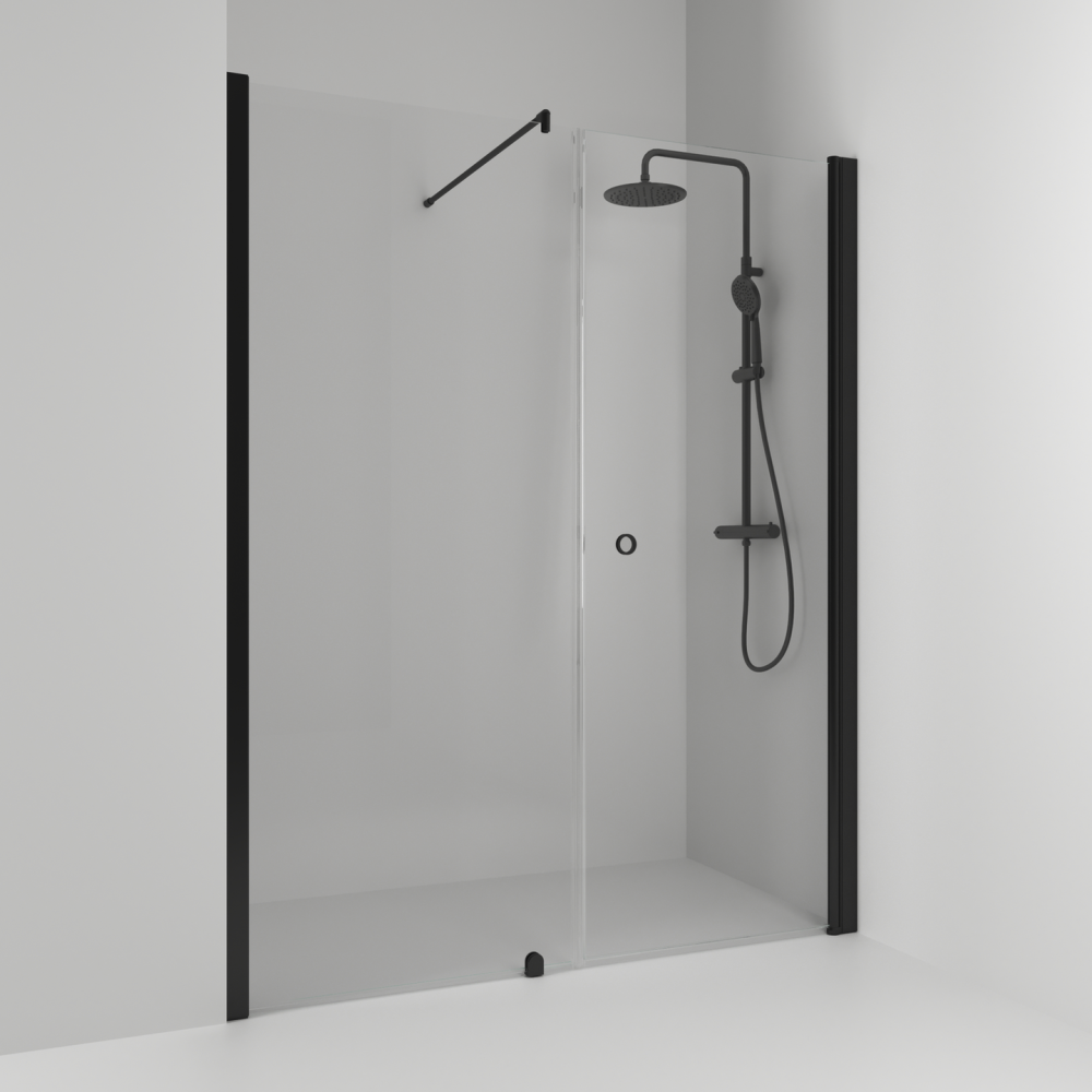 NISCHDUSCH SVEDBERGS RAK/FAST SK HG SV/KL 158, SVART MATT KLARGLAS 158X198CM