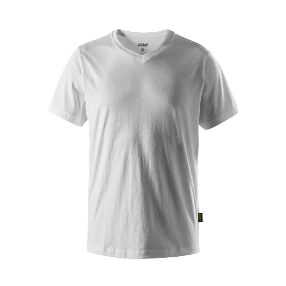 T-SHIRT V-RINGAD VIT STL 6XL