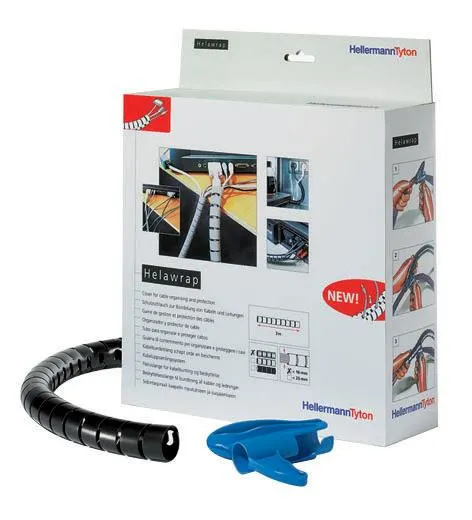 Hellermann Tyton HWPP25 Kabelspiral svart, 25 m Ø23-27 mm