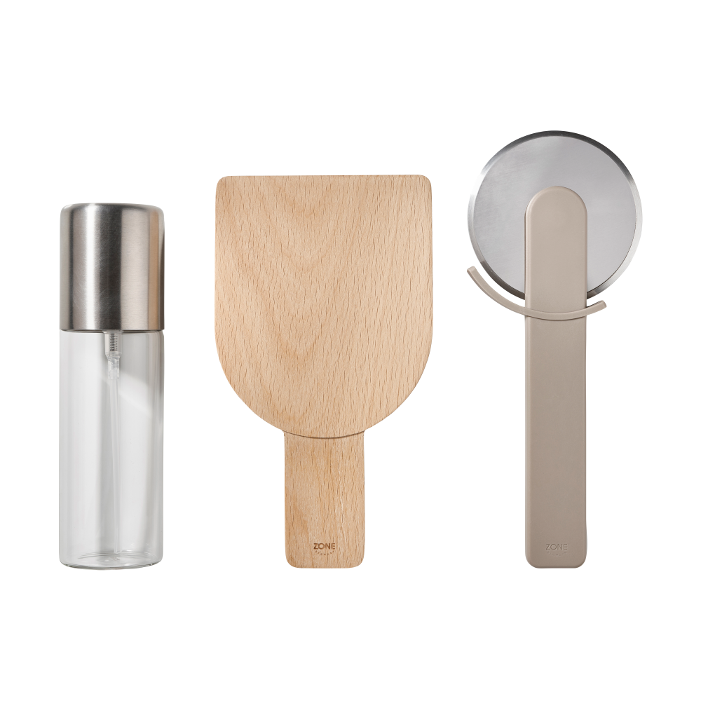 Singles pizzaset 3 delar, Soft taupe