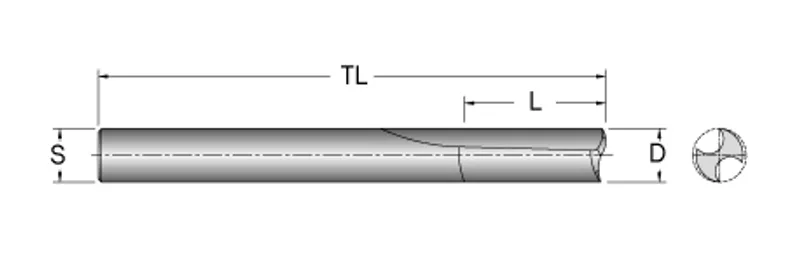 Cobolt Notfräs D=4 L=16 TL=64 S=6