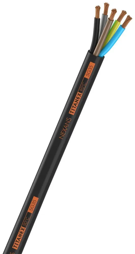 Nexans TITANEX Gummikabel 5G2.5 mm² ledararea 1 m, kapad