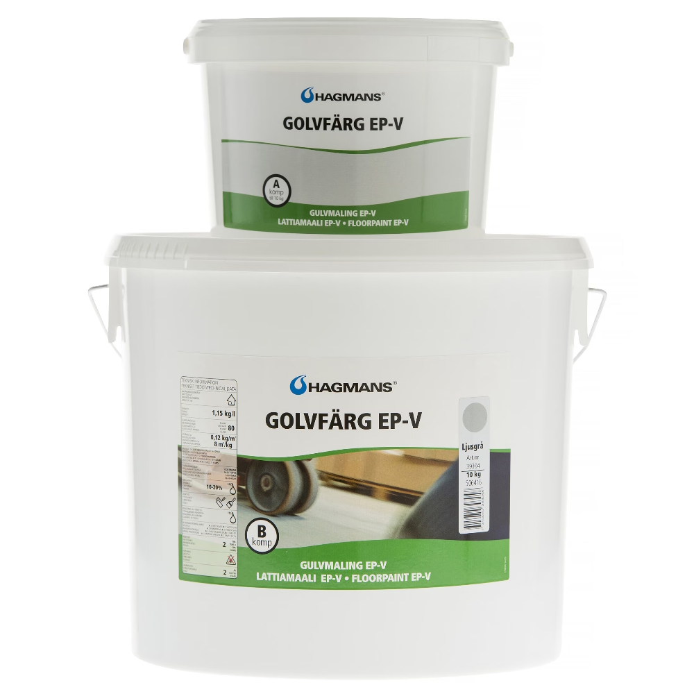 Tvåkomponent Golvfärg EP-V 10kg 5003 Ljusgrå Hagmans
