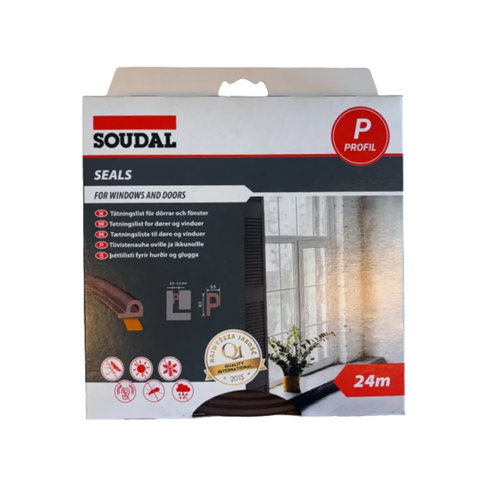 Tätningslist P-list 24m, Brun