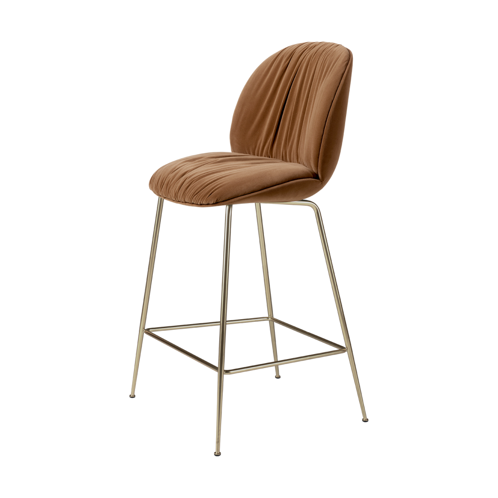 Beetle Soft barstol 65 cm helklädd, Reales Gubi 001-svart krom