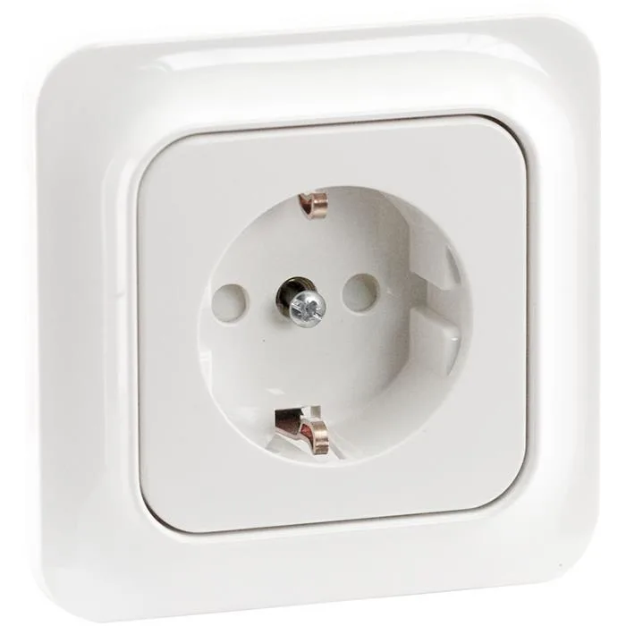 Schneider Electric Trend Vägguttag infällt, jordat med 1-facksram