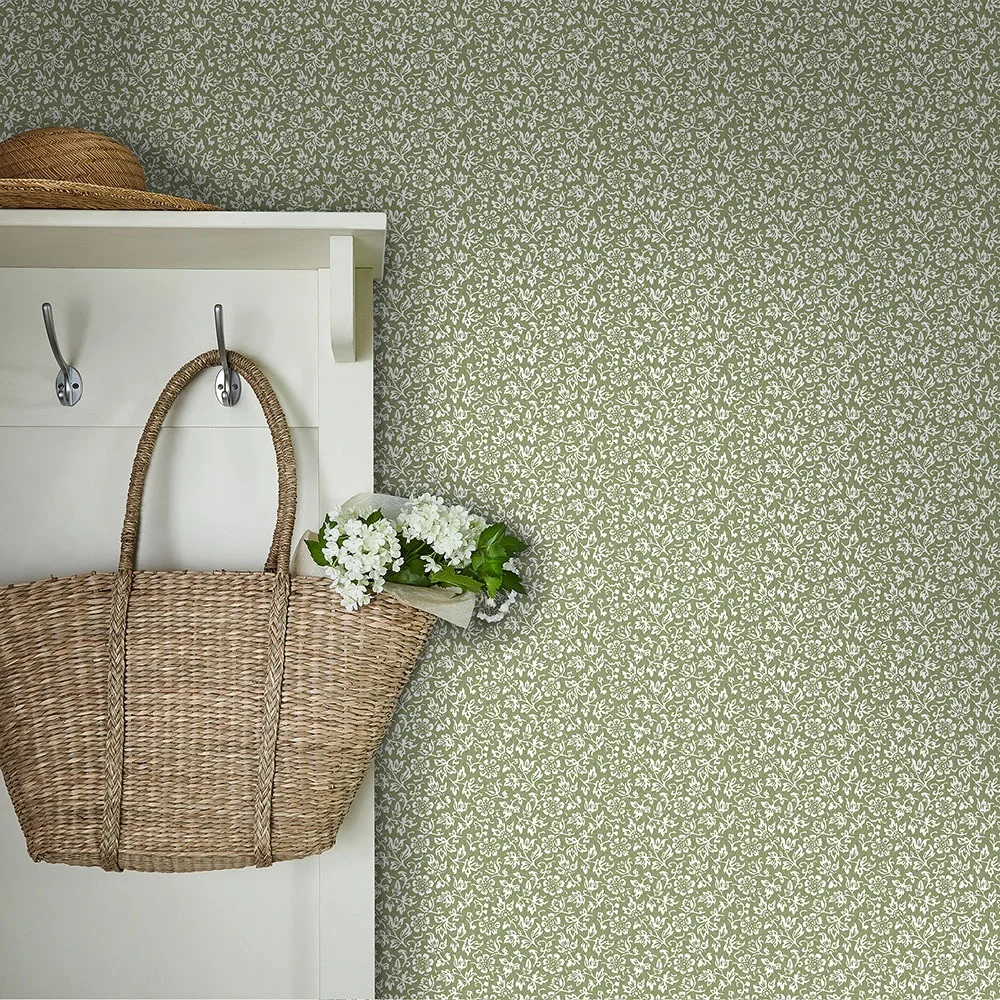 Graham & Brown Laura Ashley vol. 3 121077 Tapet Sweet Alyssum Grön