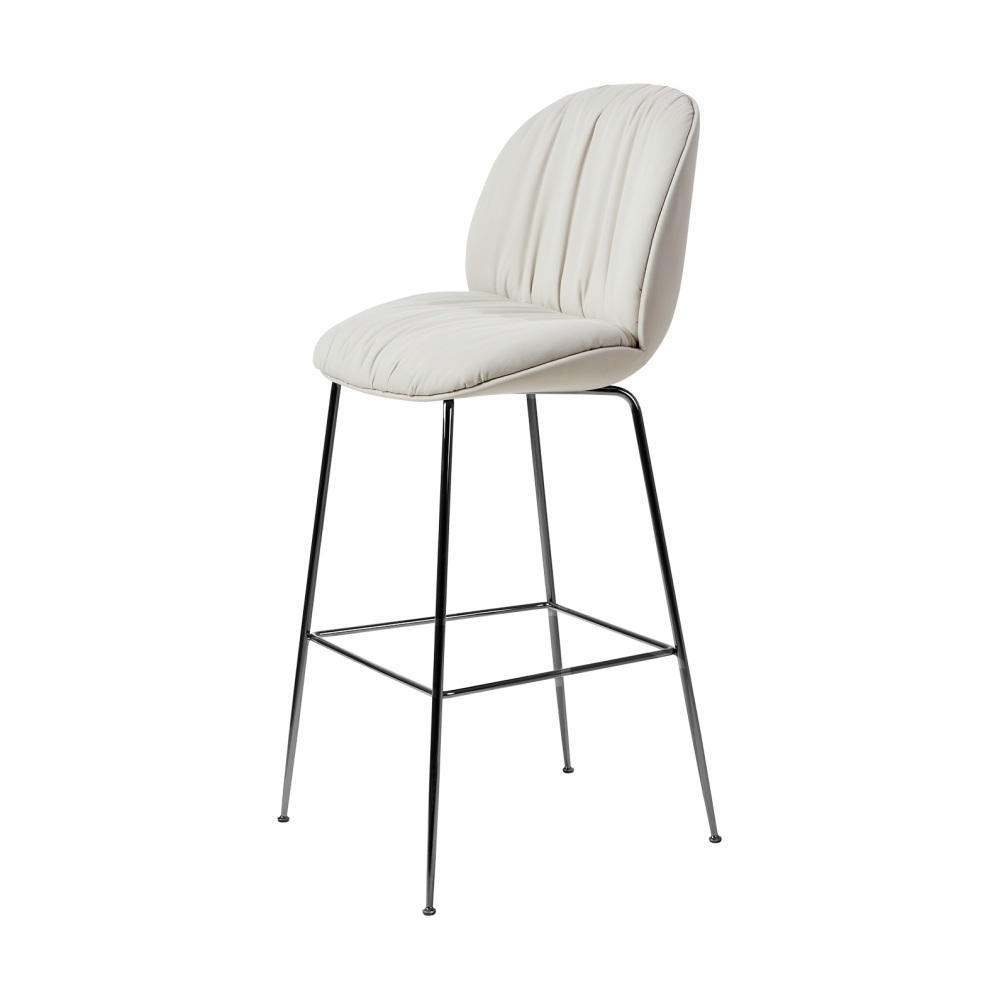 Beetle Soft barstol 75 cm helklädd, Reales Gubi 001-svart krom