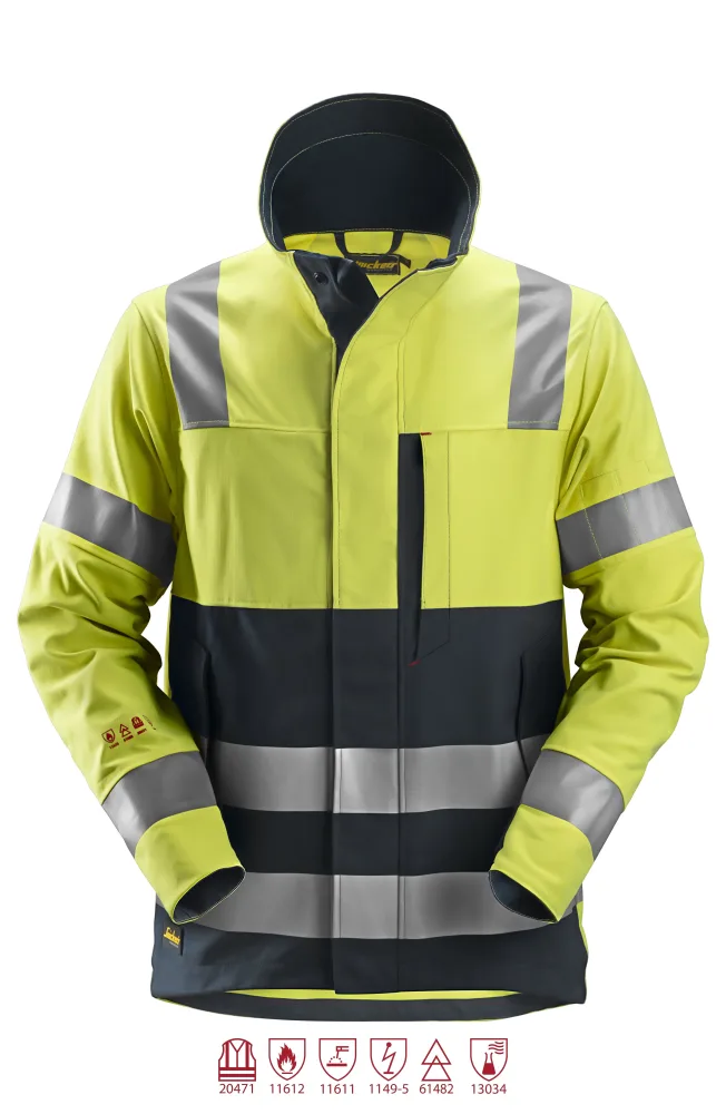 Snickers Workwear 1561 ProtecWork Jacka varsel, marinblå/gul 3XL
