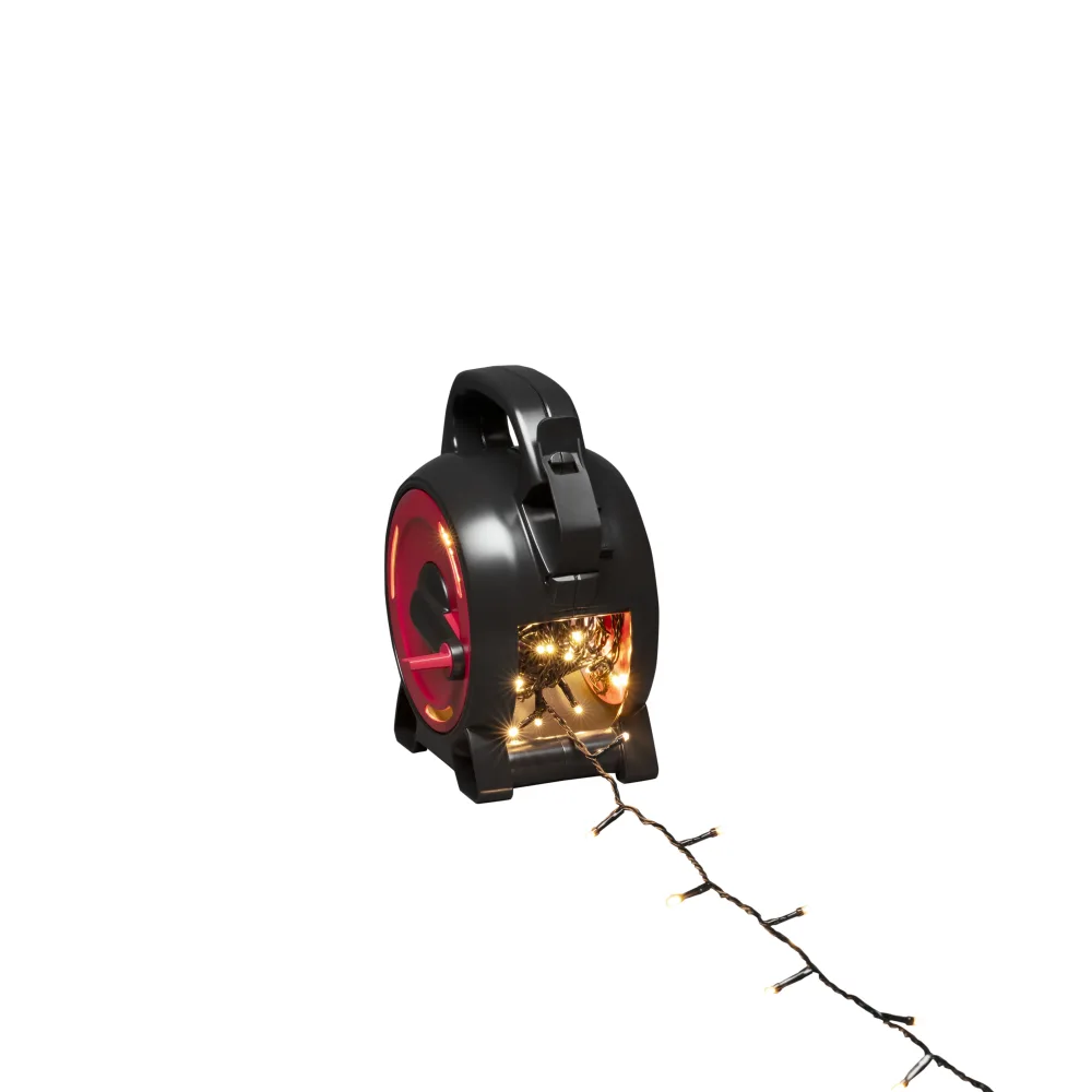 Konstsmide 3839-107 Sladdvinda varmvita, svart soft-kabel 69.93 m