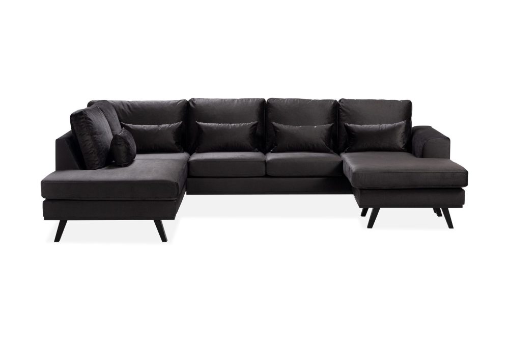 Copenhagen Compact 4-sits Vänstervänd U-formad Large Soffa med Divan och Schäslong i Sammet