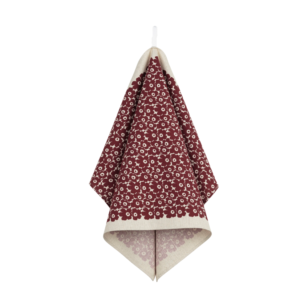 Pikkuinen Unikko kökshandduk 47x70 cm, Linen-burgundy