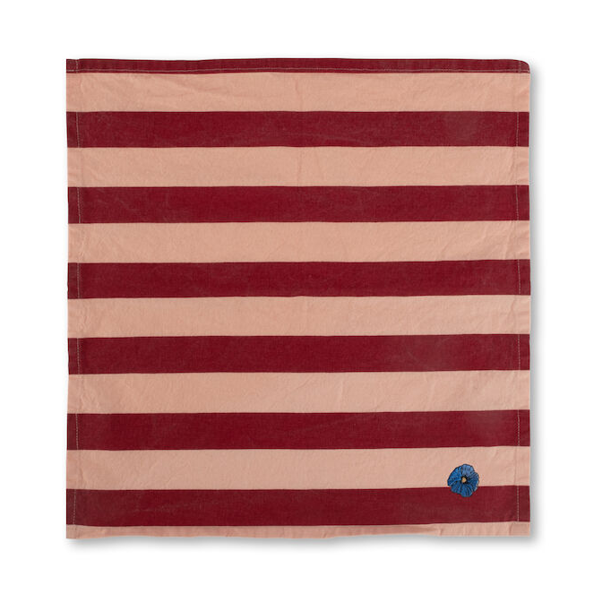 Leya stripe servett 45x45 cm 2-pack, Röd-rosa