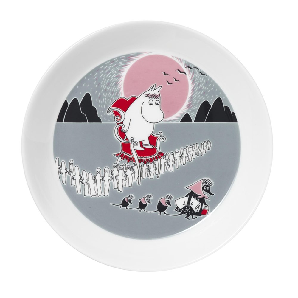 Mumin på äventyr Flytten tallrik, grå