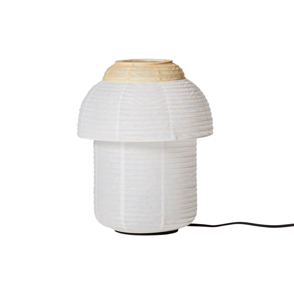 Papier Double bordslampa Ø30 cm, Soft yellow