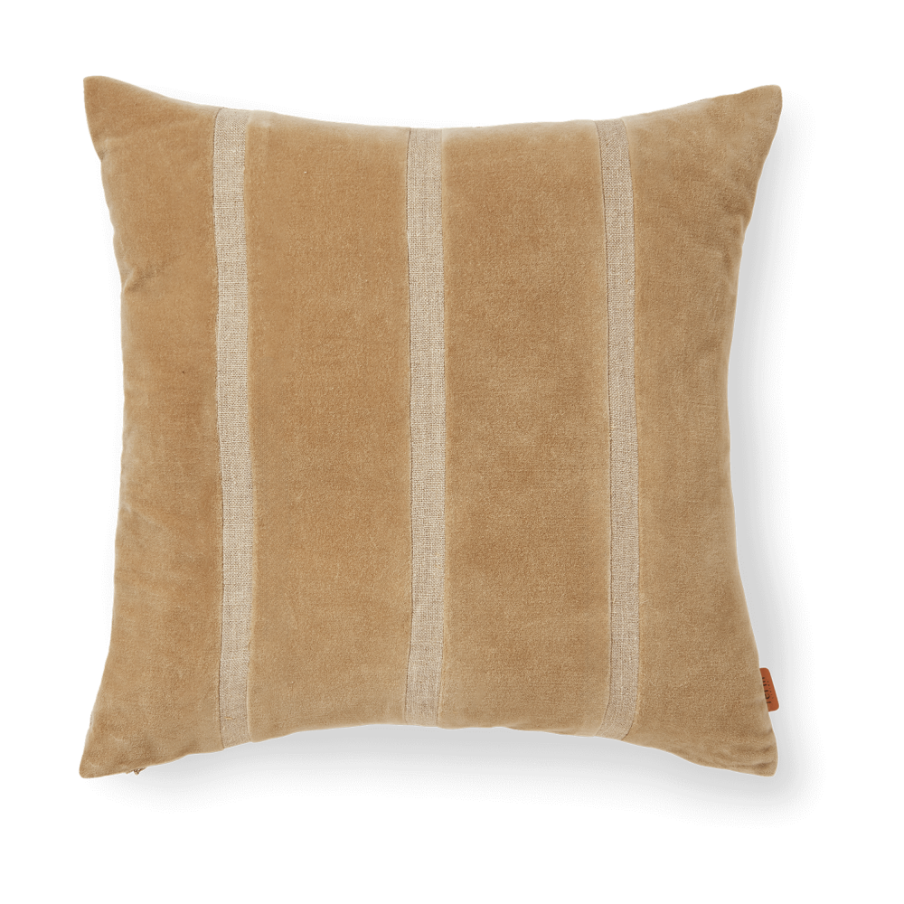 Senti Stripe kuddfodral 50x50 cm, Dark sand-linen