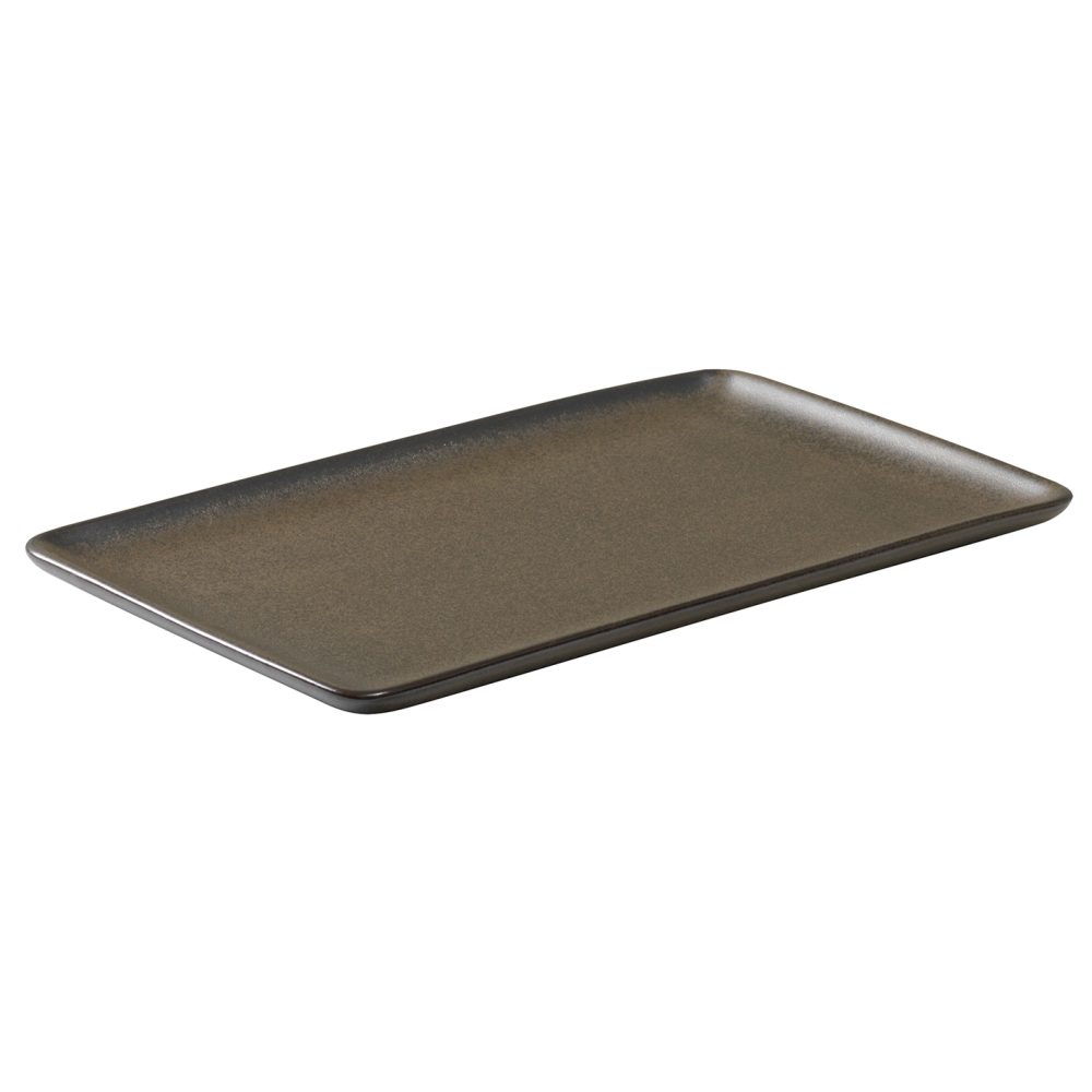 Raw tallrik 23,5x15 cm, Metallic brown
