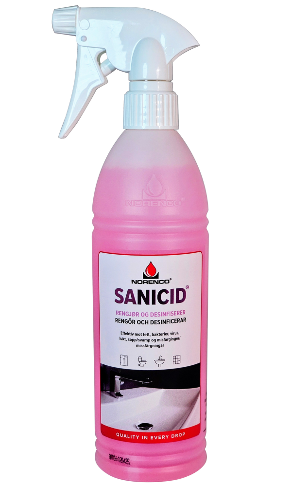 BADRUMSRENGÖRING NORENCO SANICID 600ML, DECINFICERANDE