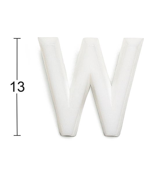 BOKSTAV HABO 1002 PLAST VIT W 13MM, 1002 13MM PLAST VIT W
