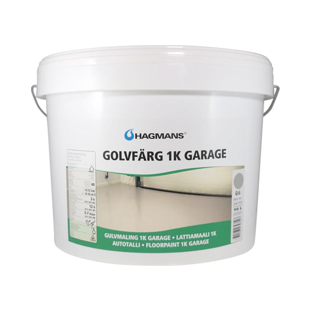 Golvfärg 1K Garage 10 Liter Grå Hagmans