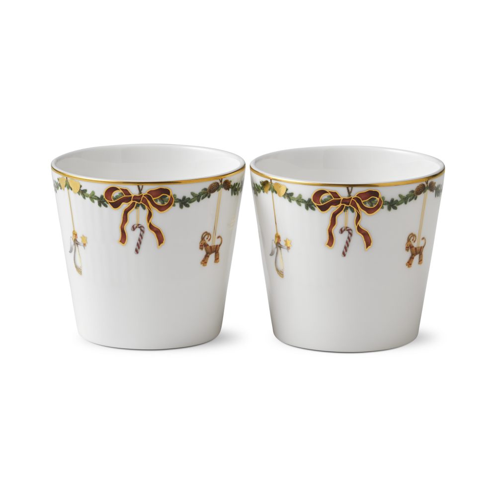 Star Fluted Christmas serveringskopp 2-pack, 30 cl