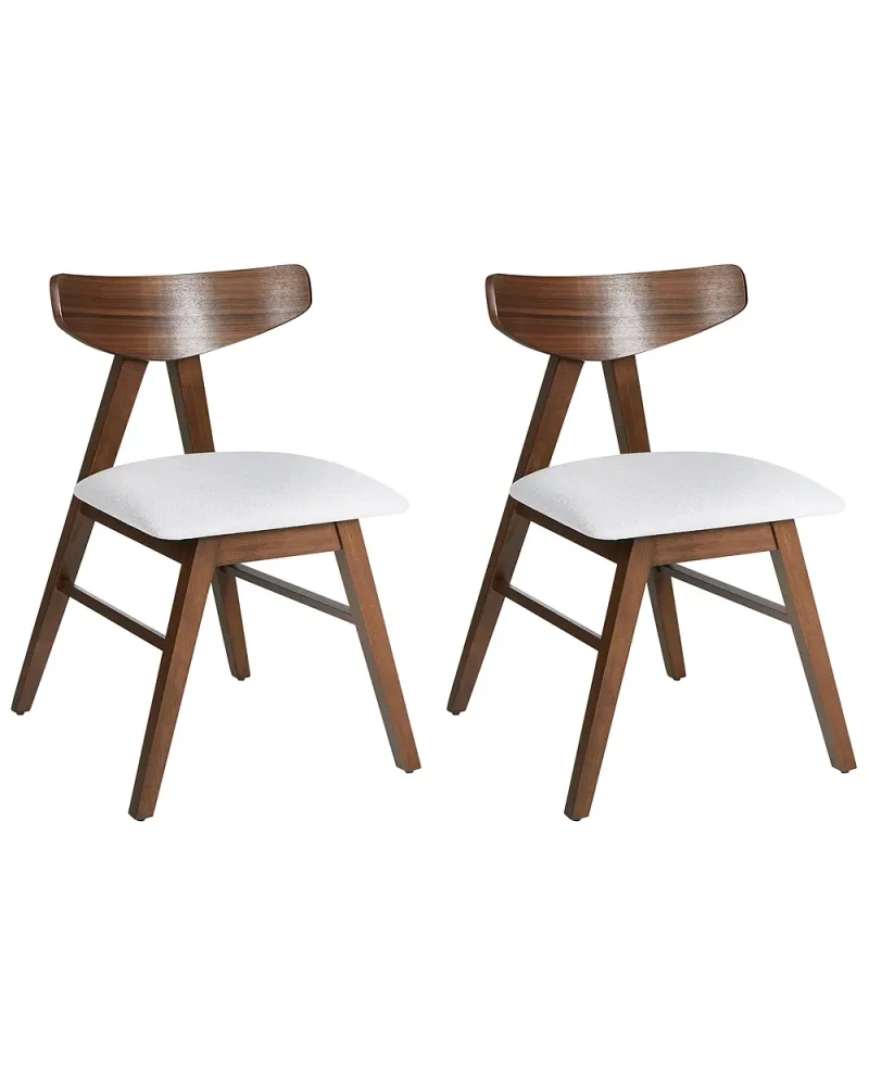 Set med 2 matstolar LACOTA Trä Mörkbrun/ Grå