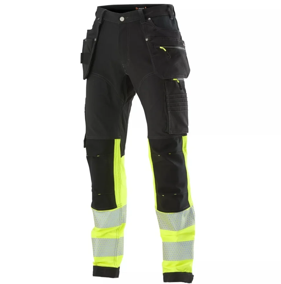 L.Brador 1021P Arbetsbyxa svart/hi-vis gul, klass 1 C46