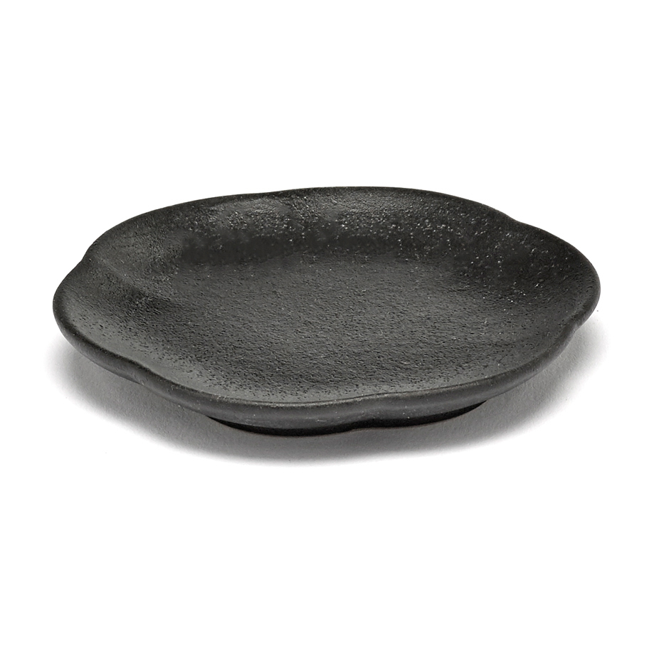 Inku räfflad tallrik S Ø8,9 cm, Black