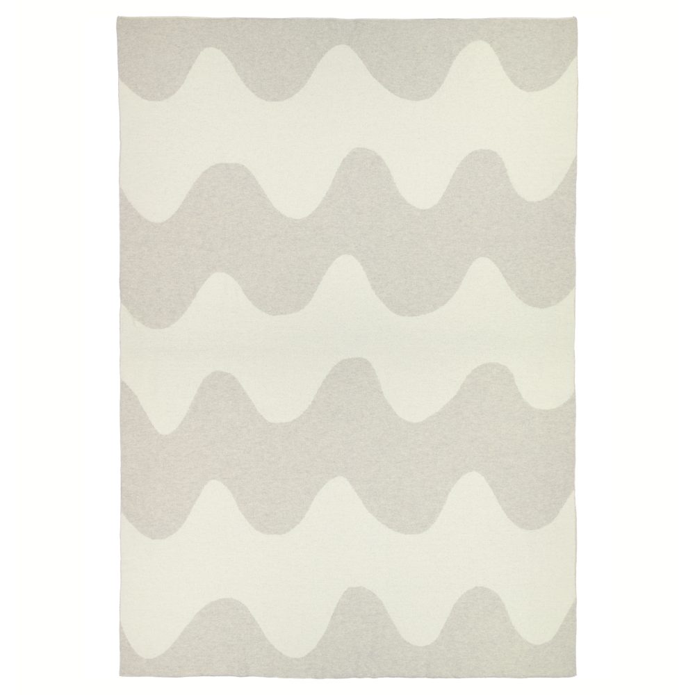 Lokki filt stickad 130x180 cm, Beige-vit