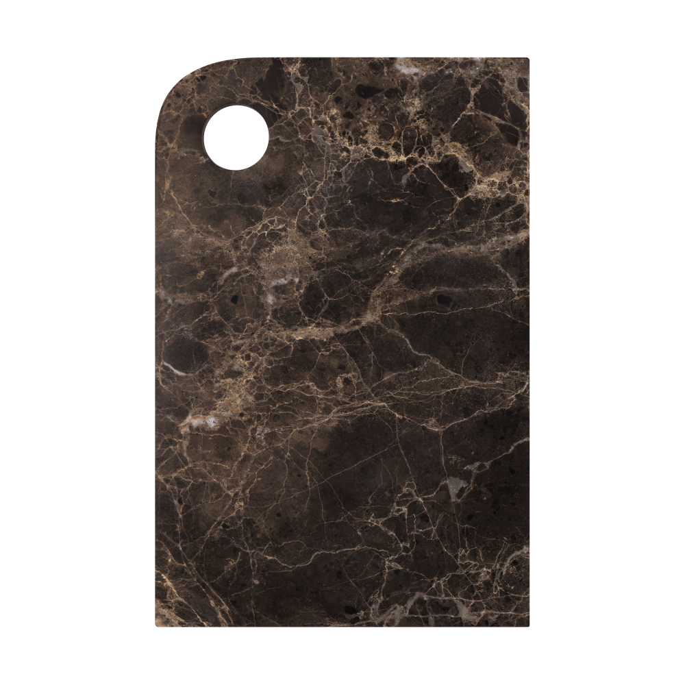 Marble serveringsbricka medium 20x30 cm, Brown