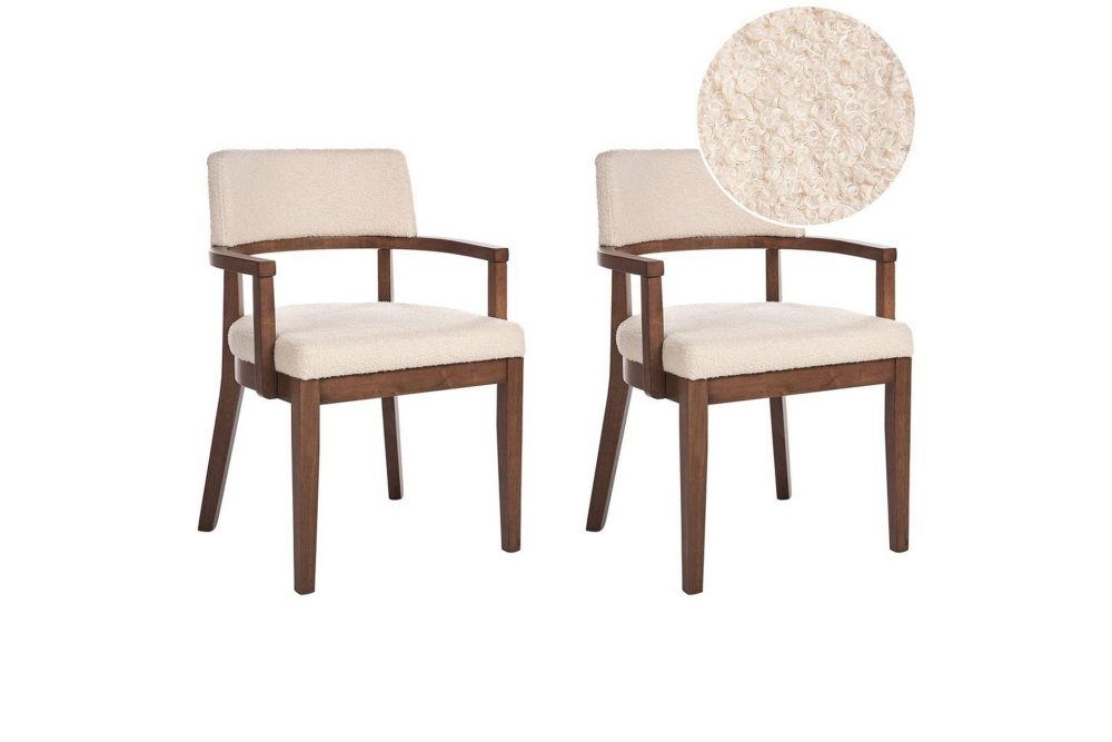 Matsalsstol Dalbo set om 2 Beige-Mörkt Trä