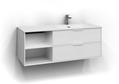 TVÄTTSTÄLLSSKÅP SVEDBERGS EPOS RELIEF VIT 2+0L ÖPPEN INTHT 120X45,3X45CM HÖ