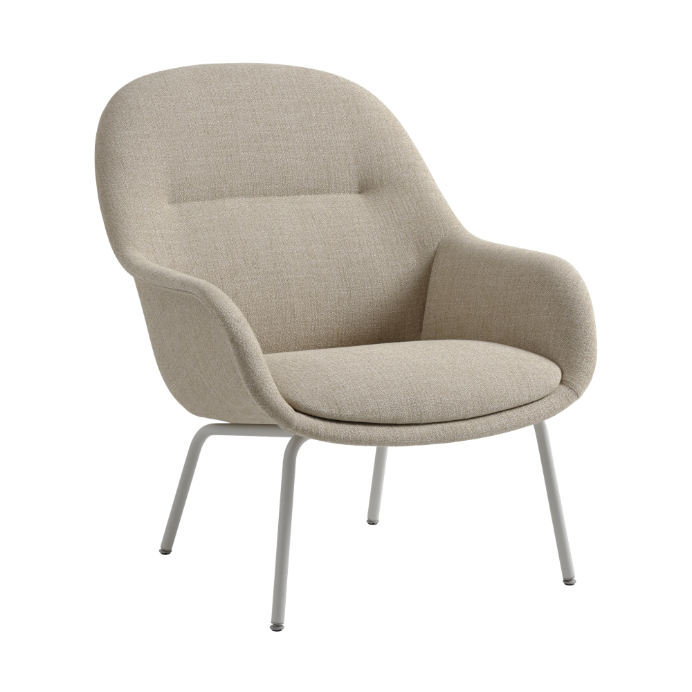 Fiber Lounge fåtölj med stålben, Ecriture 240-grey