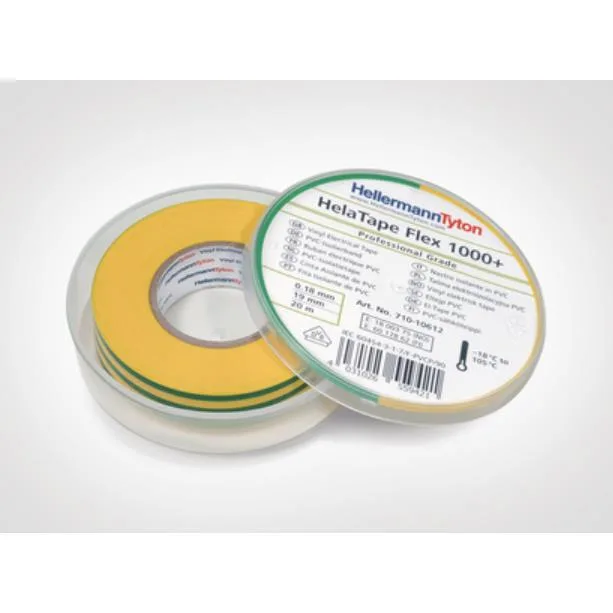 Hellermann Tyton HelaTape Flex 1000+ Eltejp 19 mm x 20 m Vit