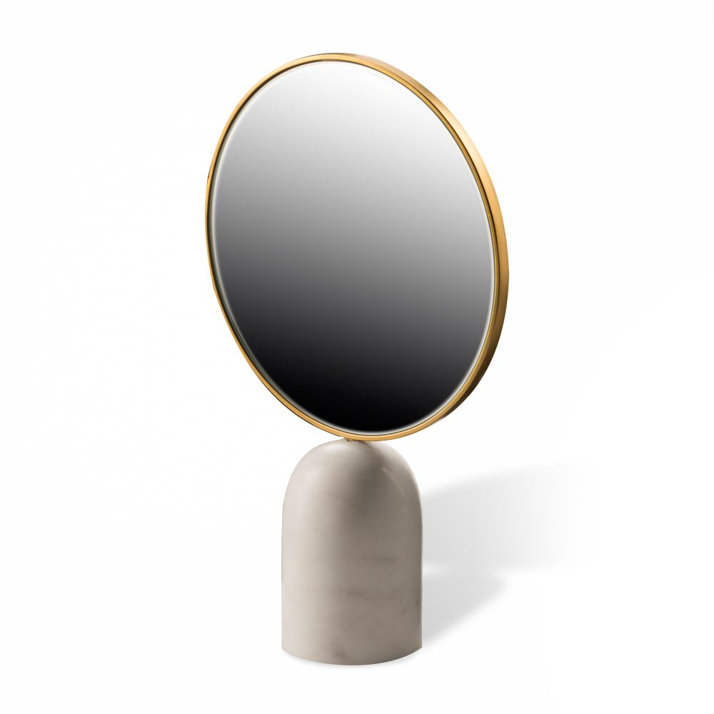 Round Marble bordsspegel, Vit