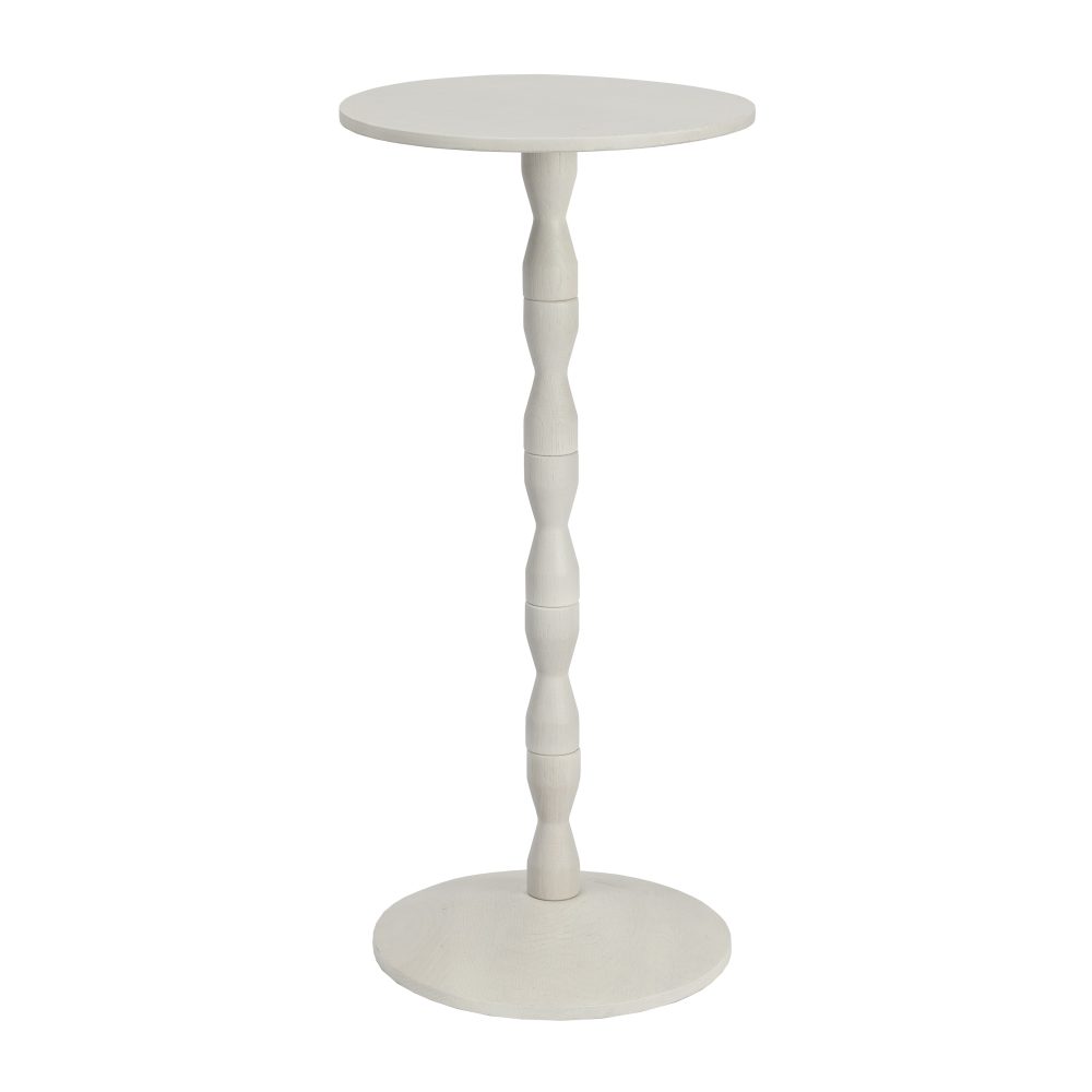 Pedestal bord Ø31x67,5 cm, Stained white grey